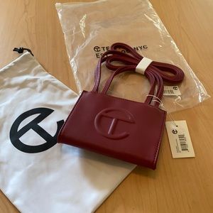 Small oxblood/burgundy Telfar tote- new with tags
